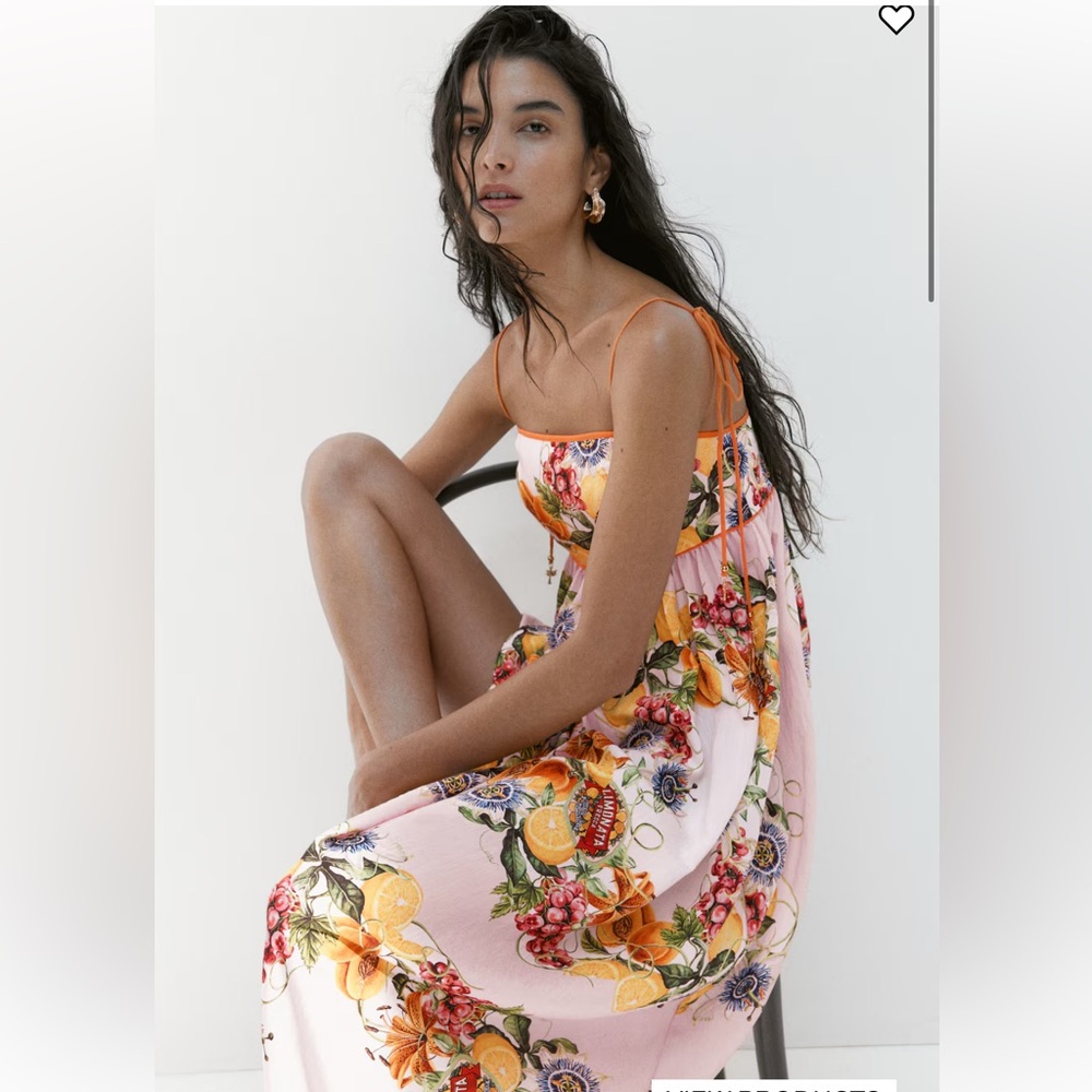H&M Lemon and fruit tie strap dress - Picture 3 of 4